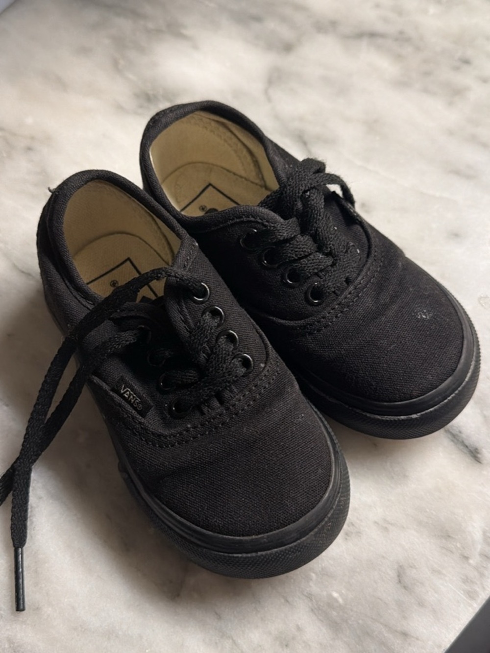 Vans Kids Black Canvas Lace-Up Sneakers